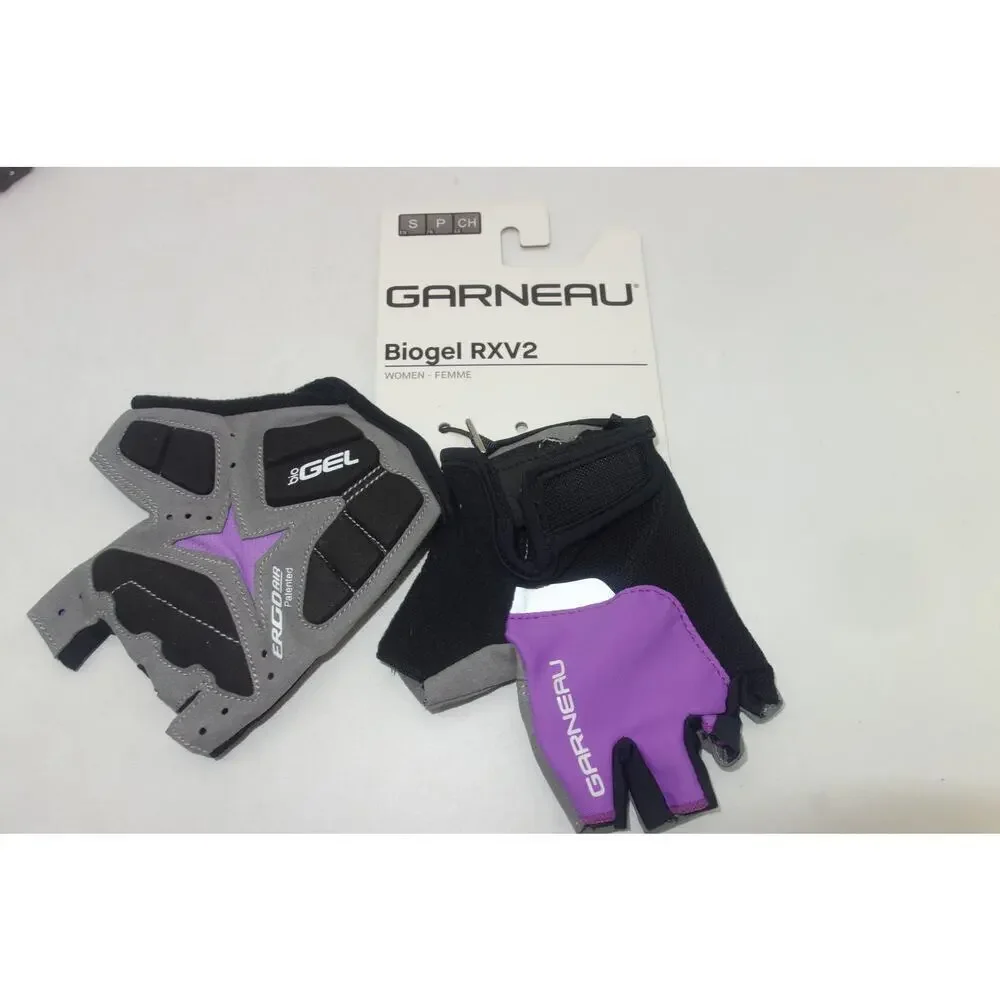 NEW Louis Garneau Biogel RX-V Bike Gloves Purple Gray Women's Small